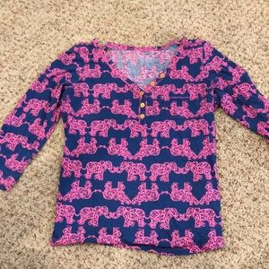 Lily Pulitzer Patterned Quarter Sleeved Shirt
